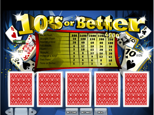 Tens or Better Video Poker